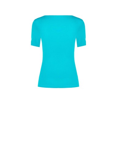Nauwsluitende viscose top met knoopdetail en druppelvormige cut-out van Rinascimento