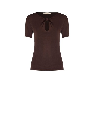 Top ajusté en viscose avec nœud et découpe en forme de goutte Rinascimento