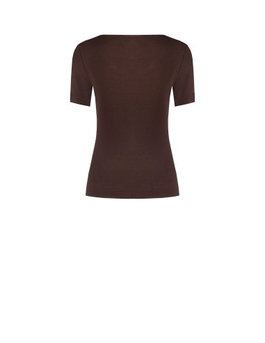 Nauwsluitende viscose top met knoopdetail en druppelvormige cut-out van Rinascimento