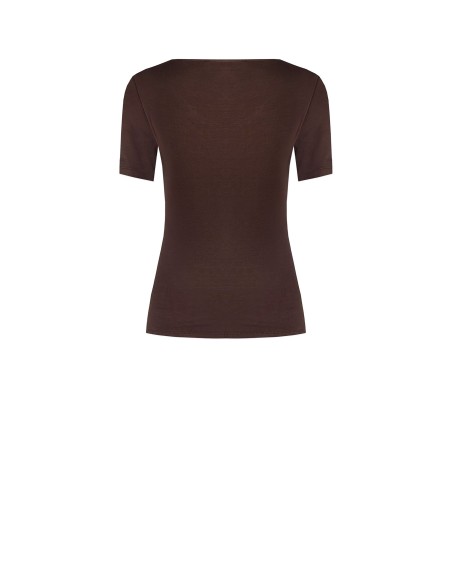 Top ajusté en viscose avec nœud et découpe en forme de goutte Rinascimento