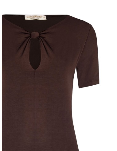 Top ajusté en viscose avec nœud et découpe en forme de goutte Rinascimento