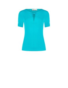 Top ajusté en viscose avec nœud et découpe en forme de goutte Rinascimento