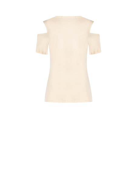 T-shirt coupe classique en coton avec découpe sur les épaules « Rinascimento »