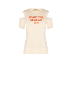 Regular T-shirt van katoen met cut-out op de schouders Rinascimento