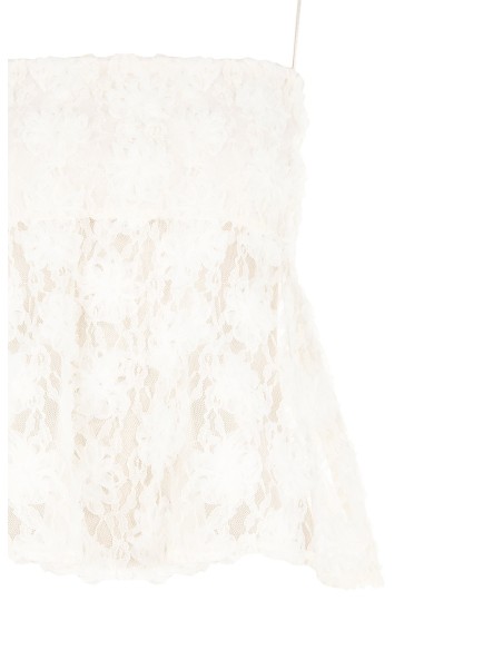 Top péplum recouvert de roses en tulle en relief Rinascimento
