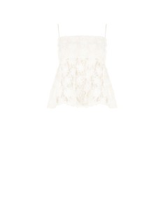 Top péplum recouvert de roses en tulle en relief Rinascimento