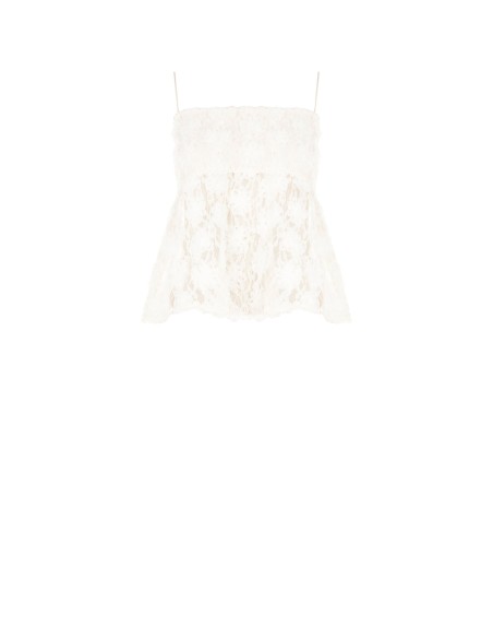 Top péplum recouvert de roses en tulle en relief Rinascimento