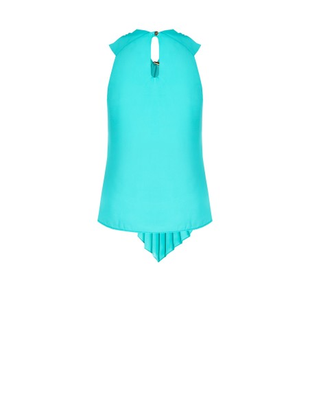 Getailleerde georgette blouse met geplisseerde volant Rinascimento