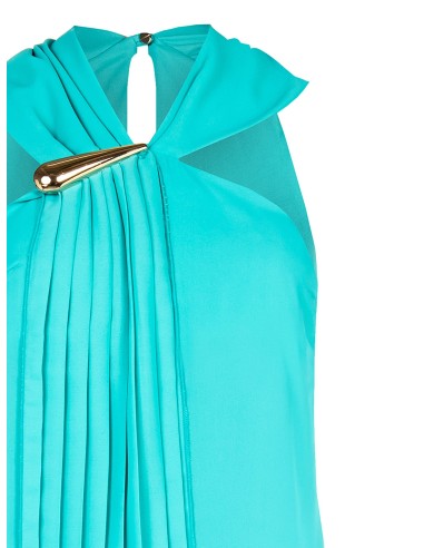 Blouse cintrée en georgette avec volant plissé Rinascimento