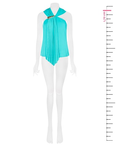 Getailleerde georgette blouse met geplisseerde volant Rinascimento