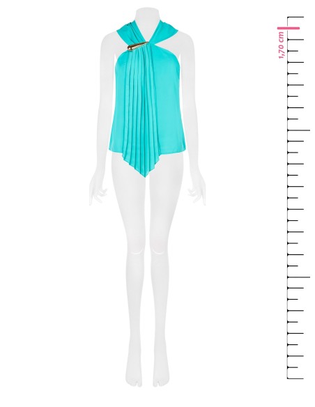 Getailleerde georgette blouse met geplisseerde volant Rinascimento