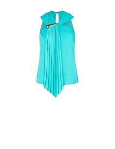 Blouse cintrée en georgette avec volant plissé Rinascimento