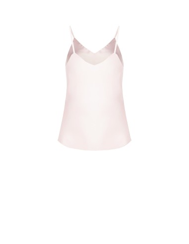 Top cintré et fluide en satin lourd avec cristaux cabochon Rinascimento