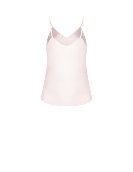 Top cintré et fluide en satin lourd avec cristaux cabochon Rinascimento