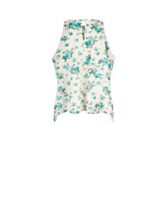 Blouse ample trapèze à carreaux et roses Rinascimento 2