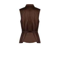 Blouse van katoenmix met ruches en lange, smalle bijpassende ceintuur Rinascimento 2