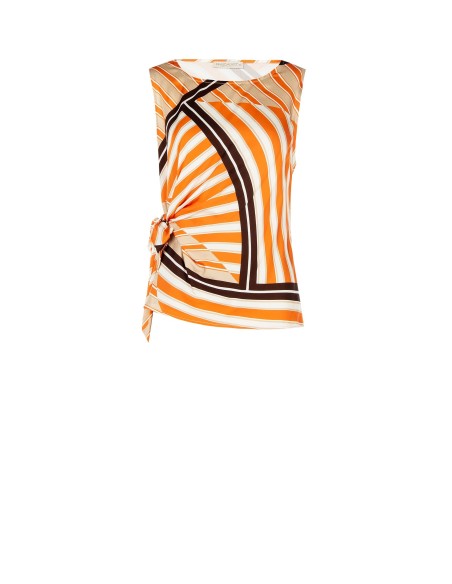 Top cintré en viscose avec nœud sur le côté Rinascimento