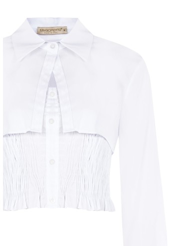Chemise deux pièces détachables en mélange de coton avec top froncé Rinascimento