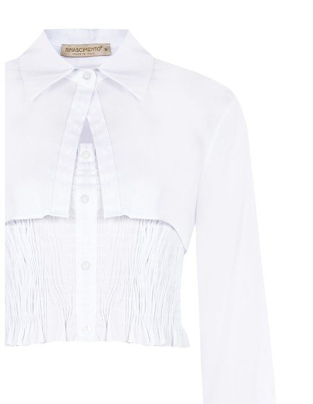 Chemise deux pièces détachables en mélange de coton avec top froncé Rinascimento