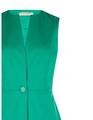 Gilet long cintré en coton mélangé avec bouton en métal « Rinascimento »