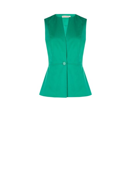 Gilet long cintré en coton mélangé avec bouton en métal « Rinascimento »