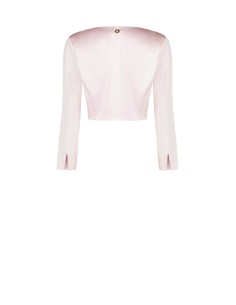 Boléro couvre-épaules en satin avec empiècement en tulle plissé sur le devant et épaulettes Rinascimento 2