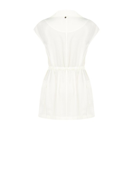 Gilet long ouvert en satin avec cordon de serrage à la taille Rinascimento