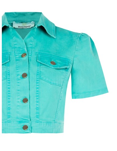 Veste en jean courte en denim extensible Rinascimento