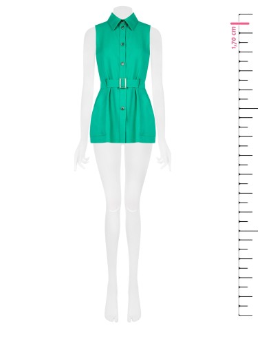 Gilet long en viscose mélangée avec poches et ceinture assortie Rinascimento