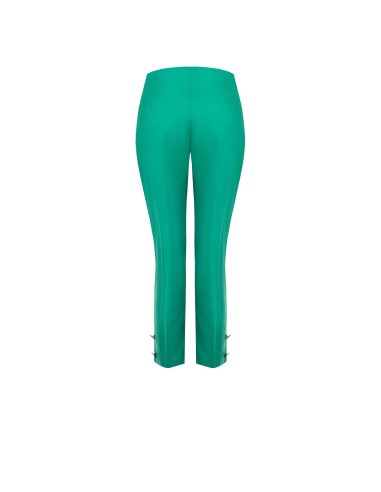 Pantalon cigarette en coton avec fermeture éclair latérale « Rinascimento »