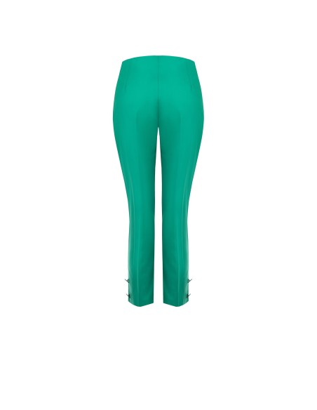 Pantalon cigarette en coton avec fermeture éclair latérale « Rinascimento »