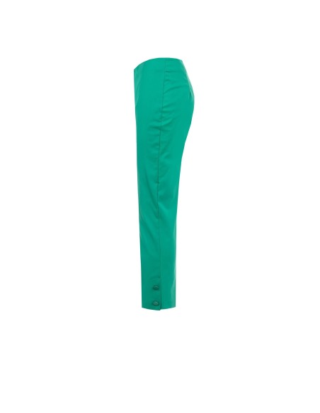 Pantalon cigarette en coton avec fermeture éclair latérale « Rinascimento »