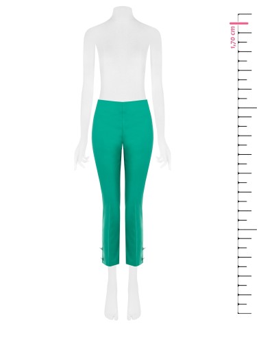 Pantalon cigarette en coton avec fermeture éclair latérale « Rinascimento »