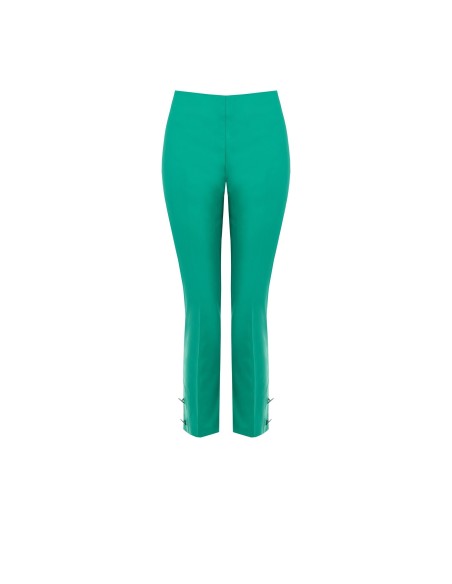 Pantalon cigarette en coton avec fermeture éclair latérale « Rinascimento »