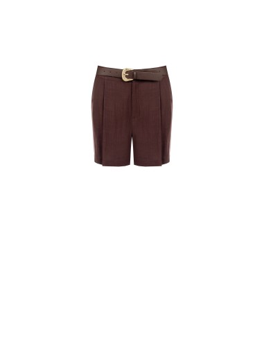 Korte broek van een viscose-linnenmix met bijpassende riem van imitatieleer Rinascimento