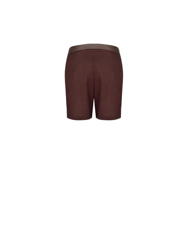 Short en mélange de viscose et de lin avec ceinture assortie en simili-cuir, marque Rinascimento