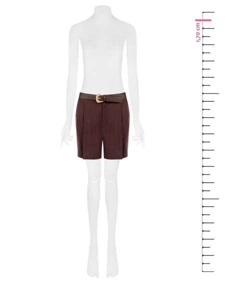 Korte broek van een viscose-linnenmix met bijpassende riem van imitatieleer Rinascimento