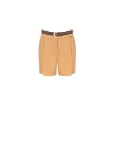 Korte broek van een viscose-linnenmix met bijpassende riem van imitatieleer Rinascimento