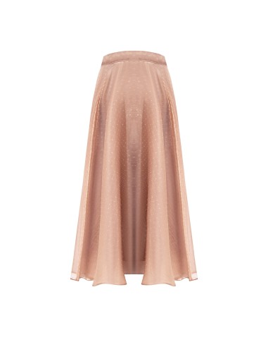 Jupe longue évasée en satin laminé avec strass « Rinascimento »
