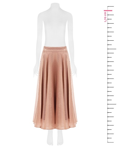 Jupe longue évasée en satin laminé avec strass « Rinascimento »