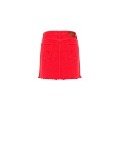 Stretchdenim minirok met gerafelde zoom van Rinascimento 2