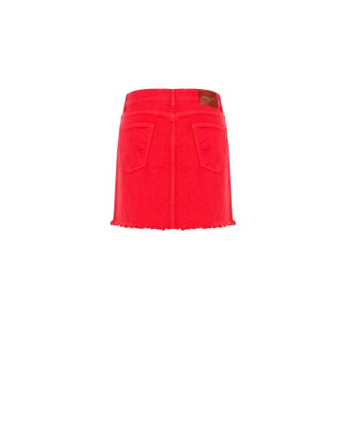 Mini-jupe en denim extensible à ourlet effiloché Rinascimento