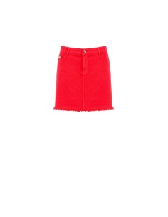 Stretchdenim minirok met gerafelde zoom van Rinascimento