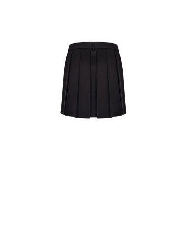 Mini-jupe plissée en mélange de lyocell et de coton avec ceinture assortie Rinascimento