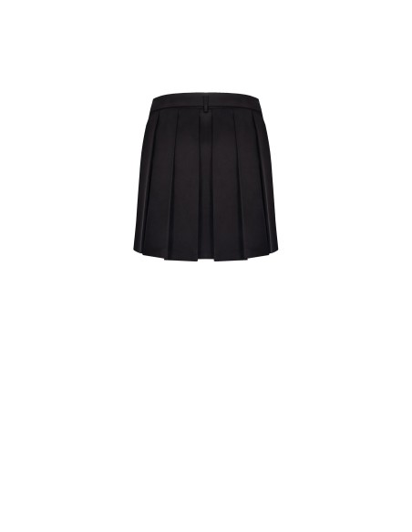 Mini-jupe plissée en mélange de lyocell et de coton avec ceinture assortie Rinascimento