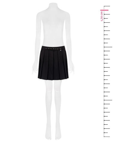 Mini-jupe plissée en mélange de lyocell et de coton avec ceinture assortie Rinascimento