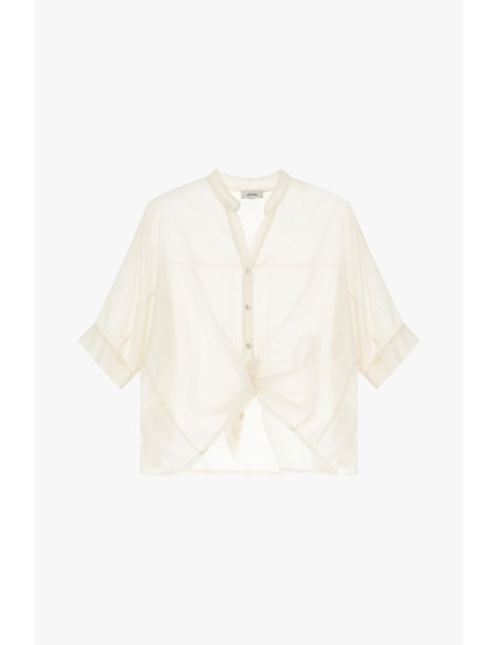Cropped blouse met knoopdetail aan de voorkant en omgeslagen mouwen van Dixie