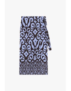 Jupe midi à motif abstrait avec ceinture à nouer Dixie 2