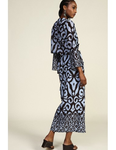 Midi-rok met abstracte fantasie en strikceintuur van Dixie