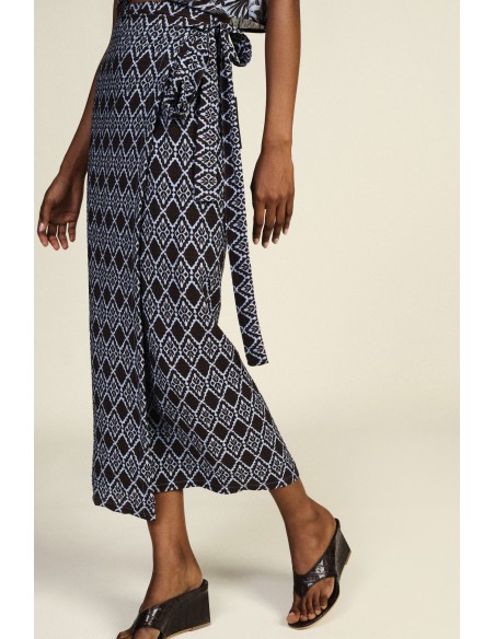 Lange wikkelrok met geometrische print van Dixie